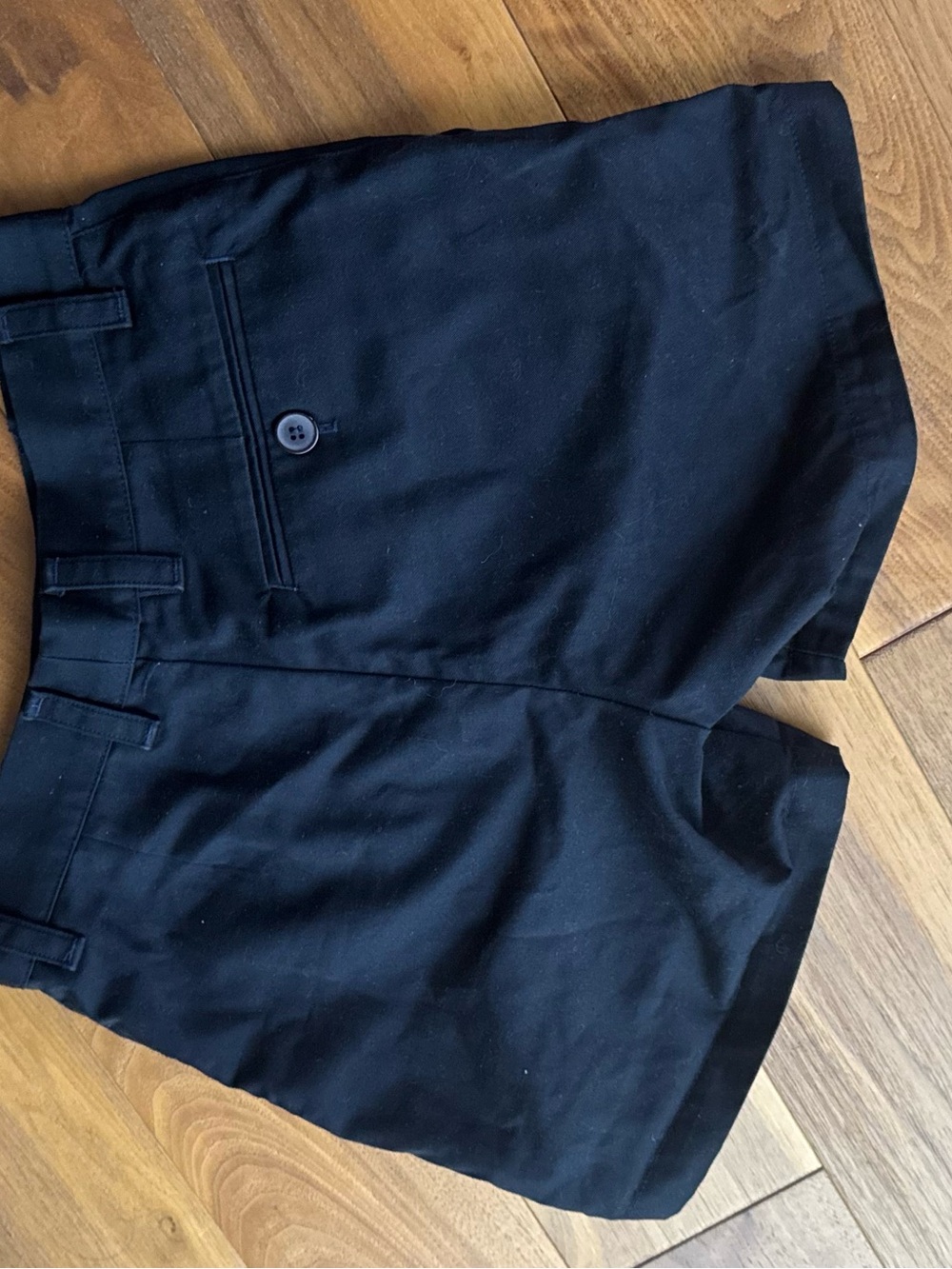 American Apparel Black High-Waist Tailored Shorts/ Navy - Picture 4 of 5
